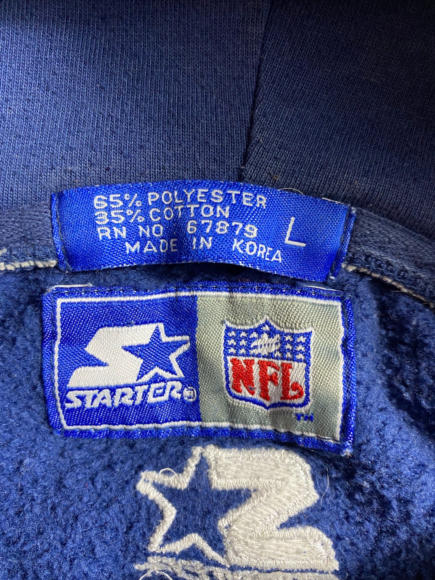 90’s STARTER x DALLAS COWBOYS Size L Vintage NFL Double Hoodie Sweat-Shirts/ K7096