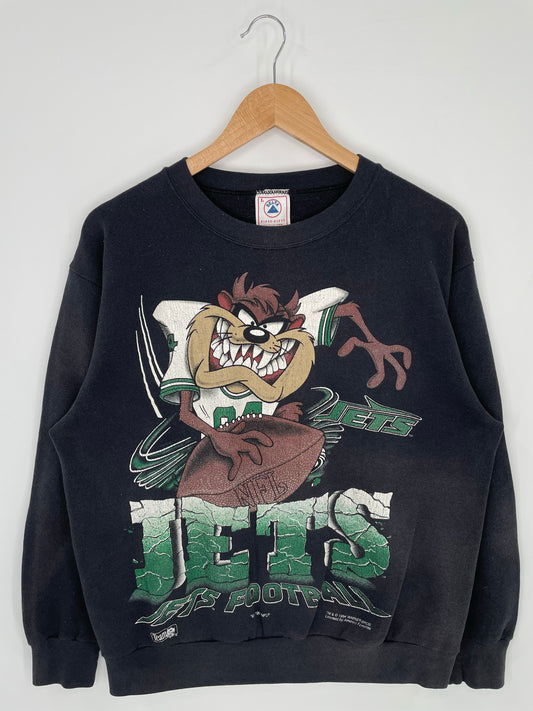 1994 TAZ x NEW YORK JETS Made in USA Size L Vintage NFL Sweat-Shirt/ K8254