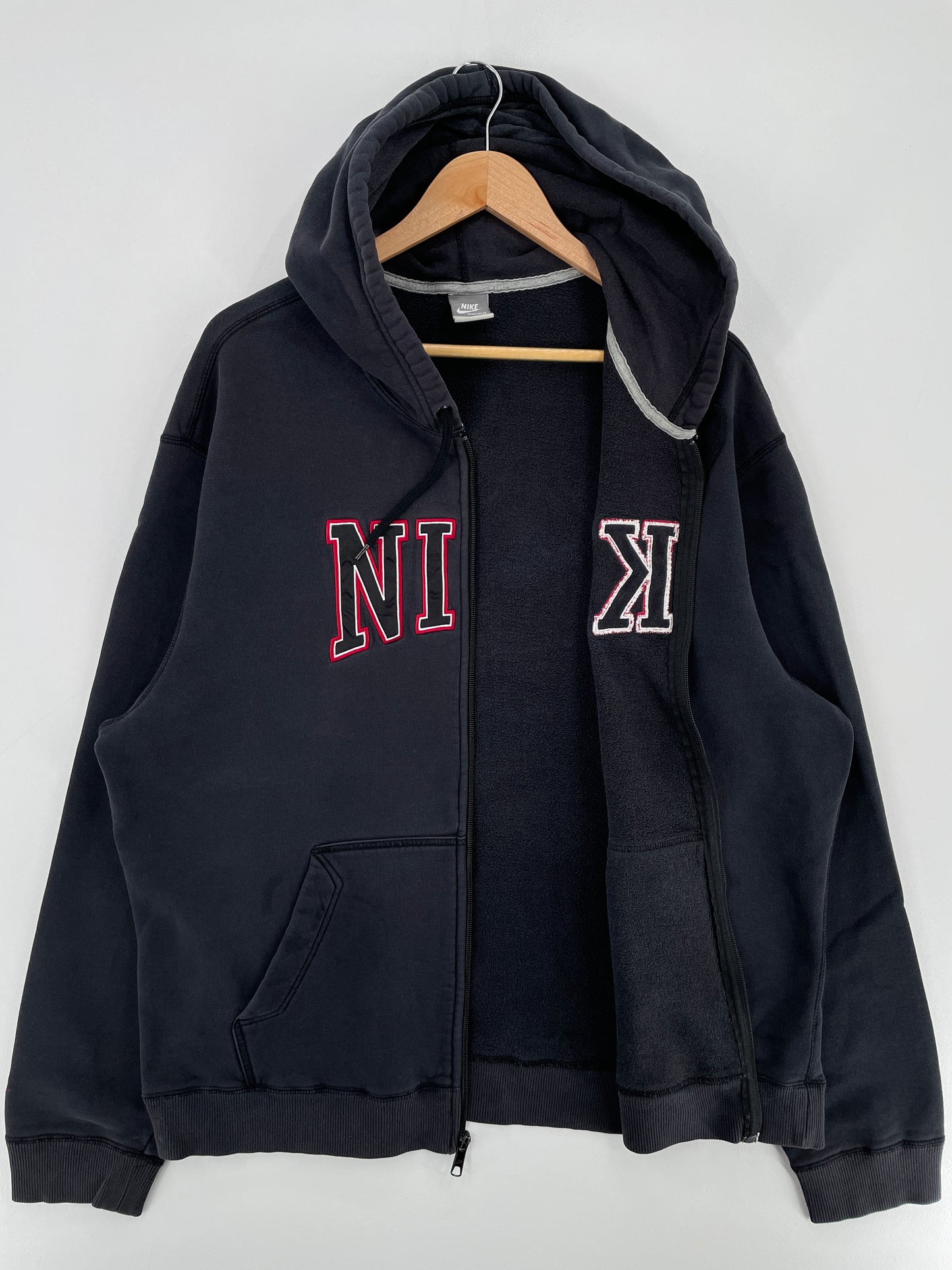 00' NIKE Size XL Vintage Hoodie Zip-up Sweat-shirt / E3566S