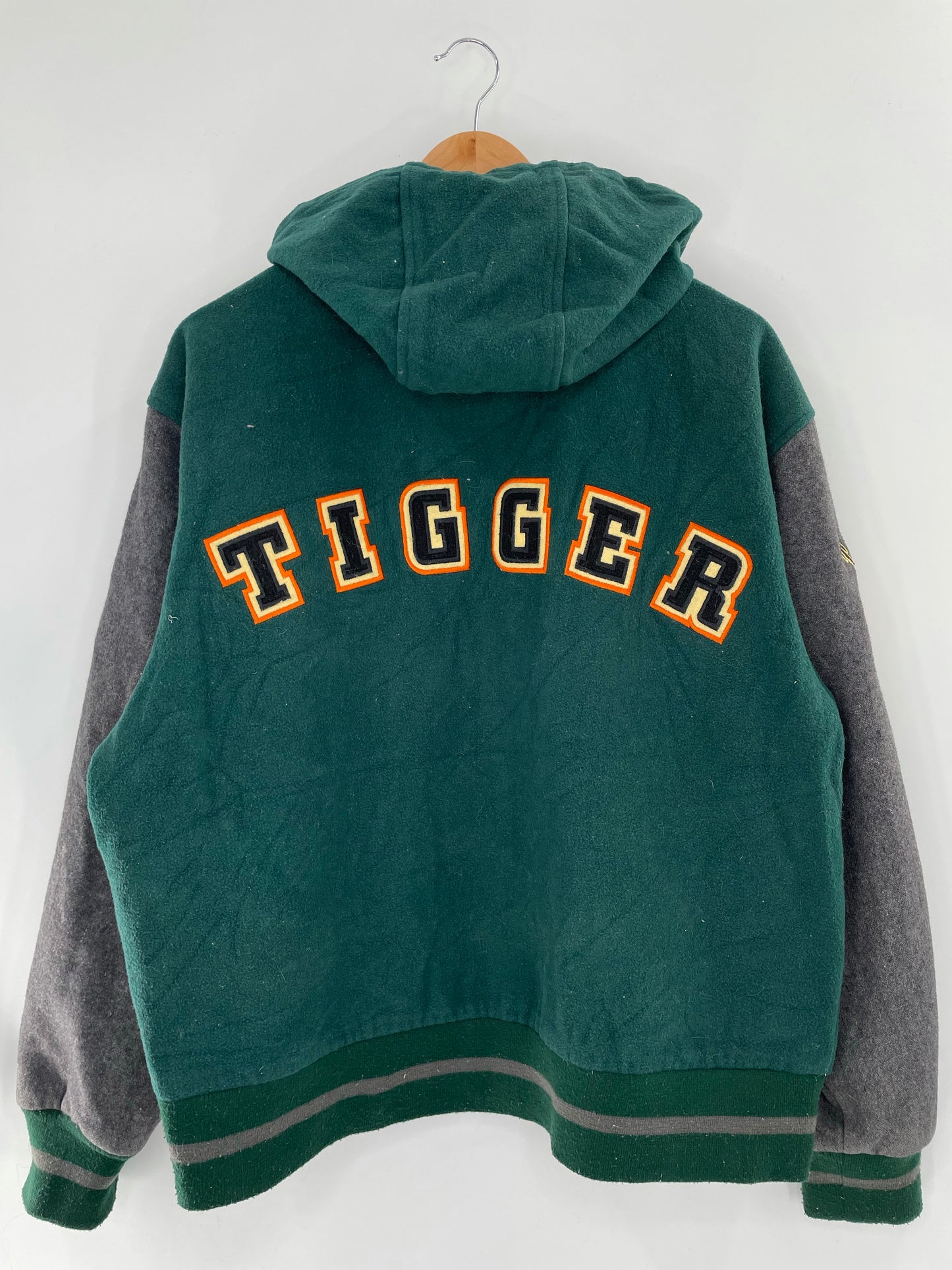 00’ DISNEY TIGGER Size M Vintage Hoodie Wool Jacket  / K5004