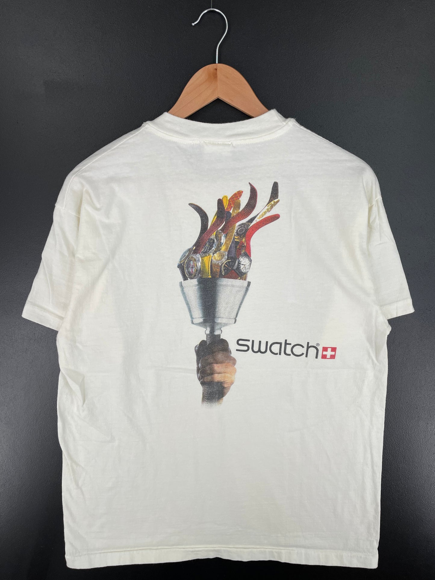 1992 ATLANTA OLYMPIC x SWATCH Made in USA Size L Vintage T-Shirt / A2491