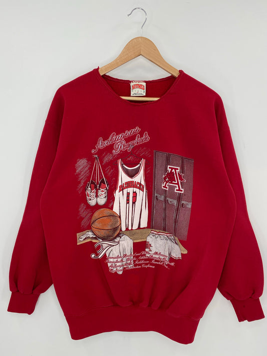90’s UNIVERSITY OF ARKANSAS Made in USA Size XL Vintage College Sweat-Shirt / K7455