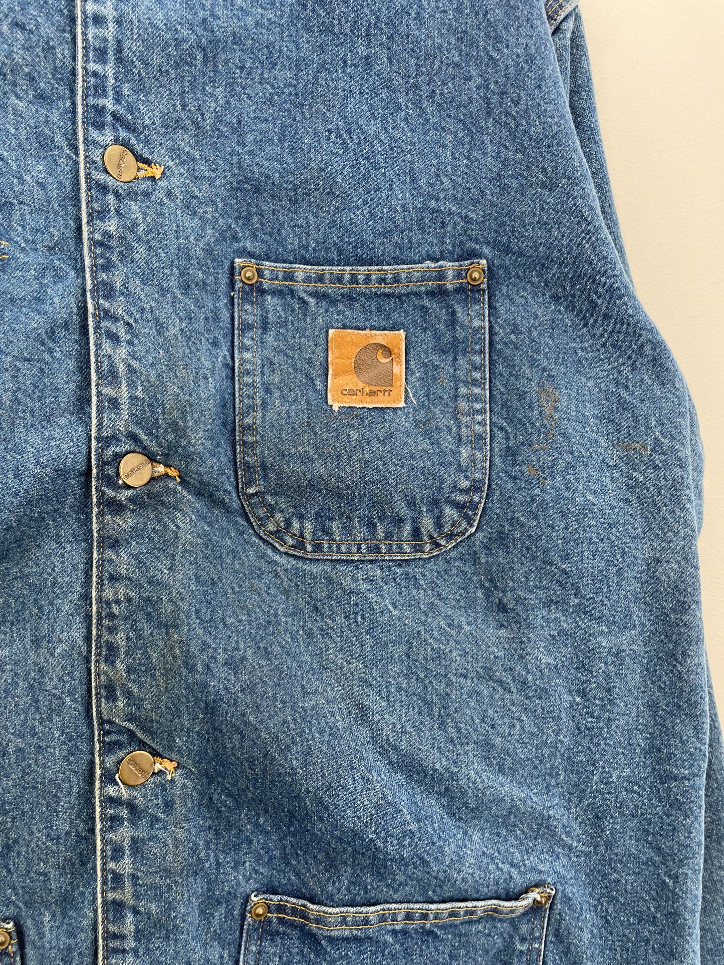 Vintage CARHARTT Size XL Denim Jacket / A8508
