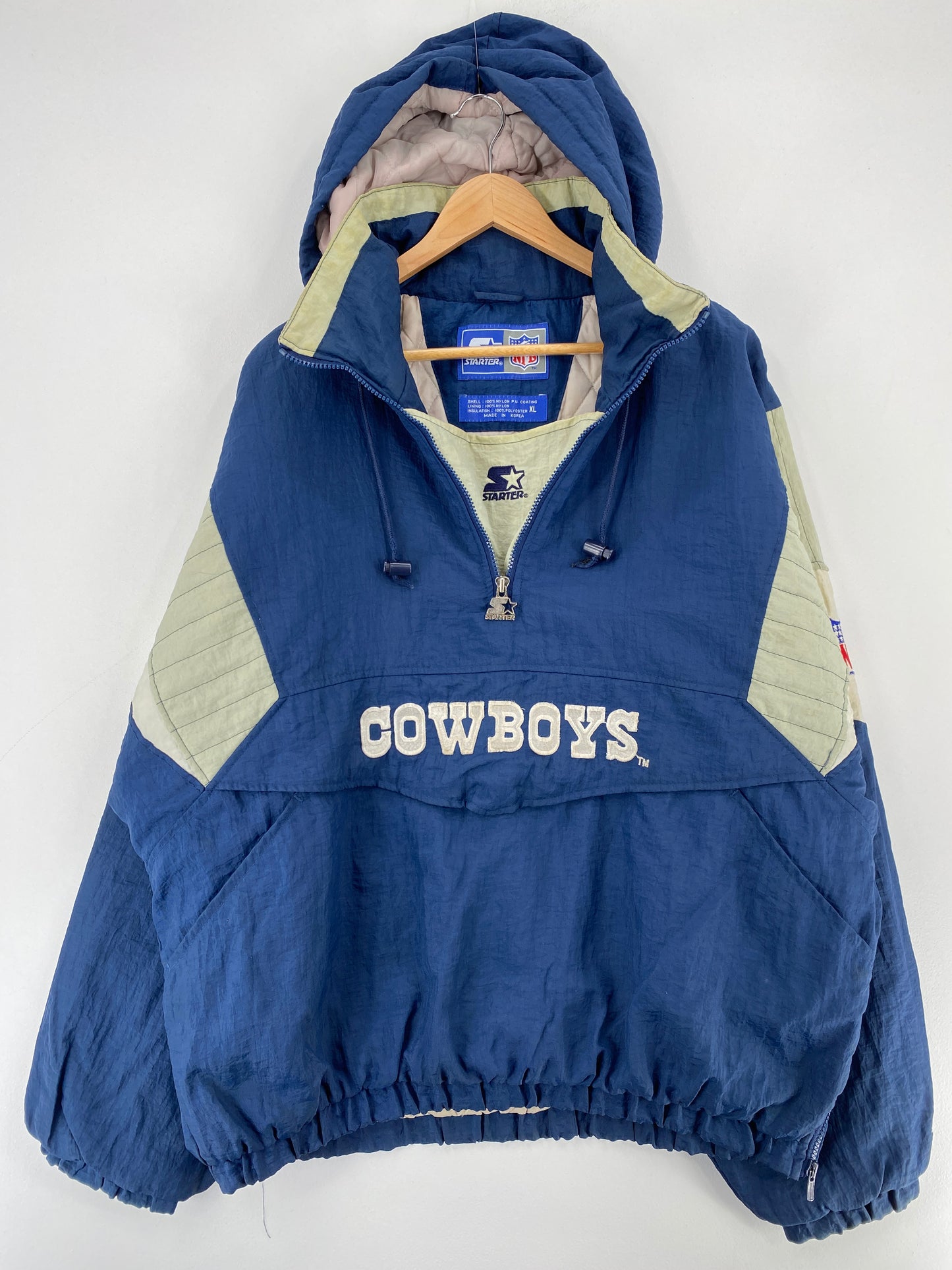 .90’s STARTER x DALLAS COWBOYS Size XL NFL Padded Nylon Jacket / E5392J