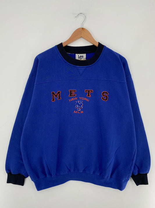 00’ NEW YORK METS Size L Vintage MLB Sweat-Shirt / E3484S