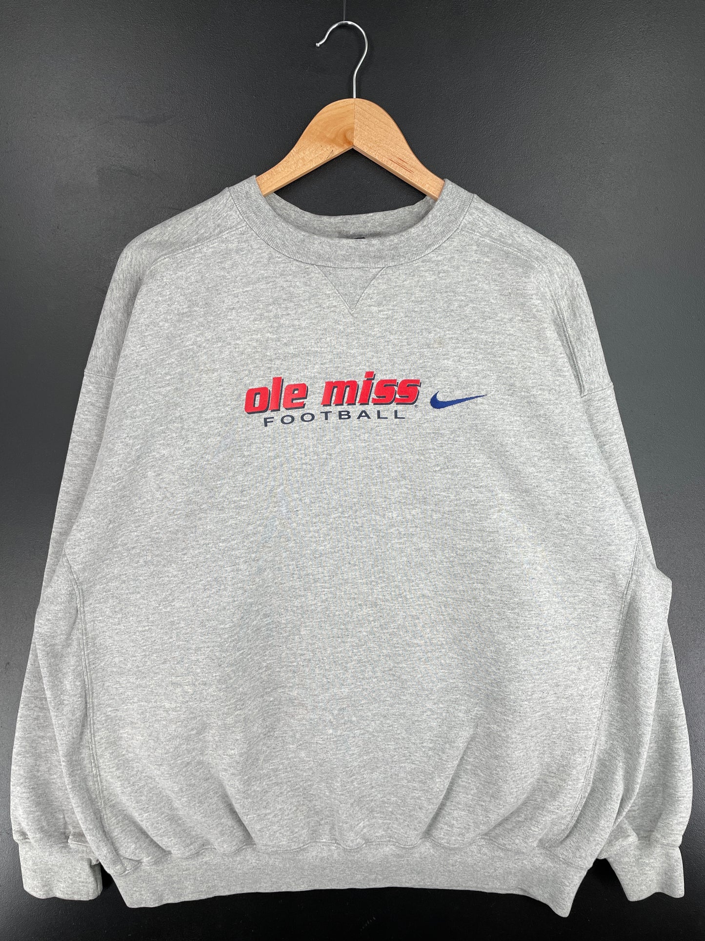 00’ NIKE x OLE MISS FOOTBALL Size XL Vintage College Sweat-shirt / E3540S