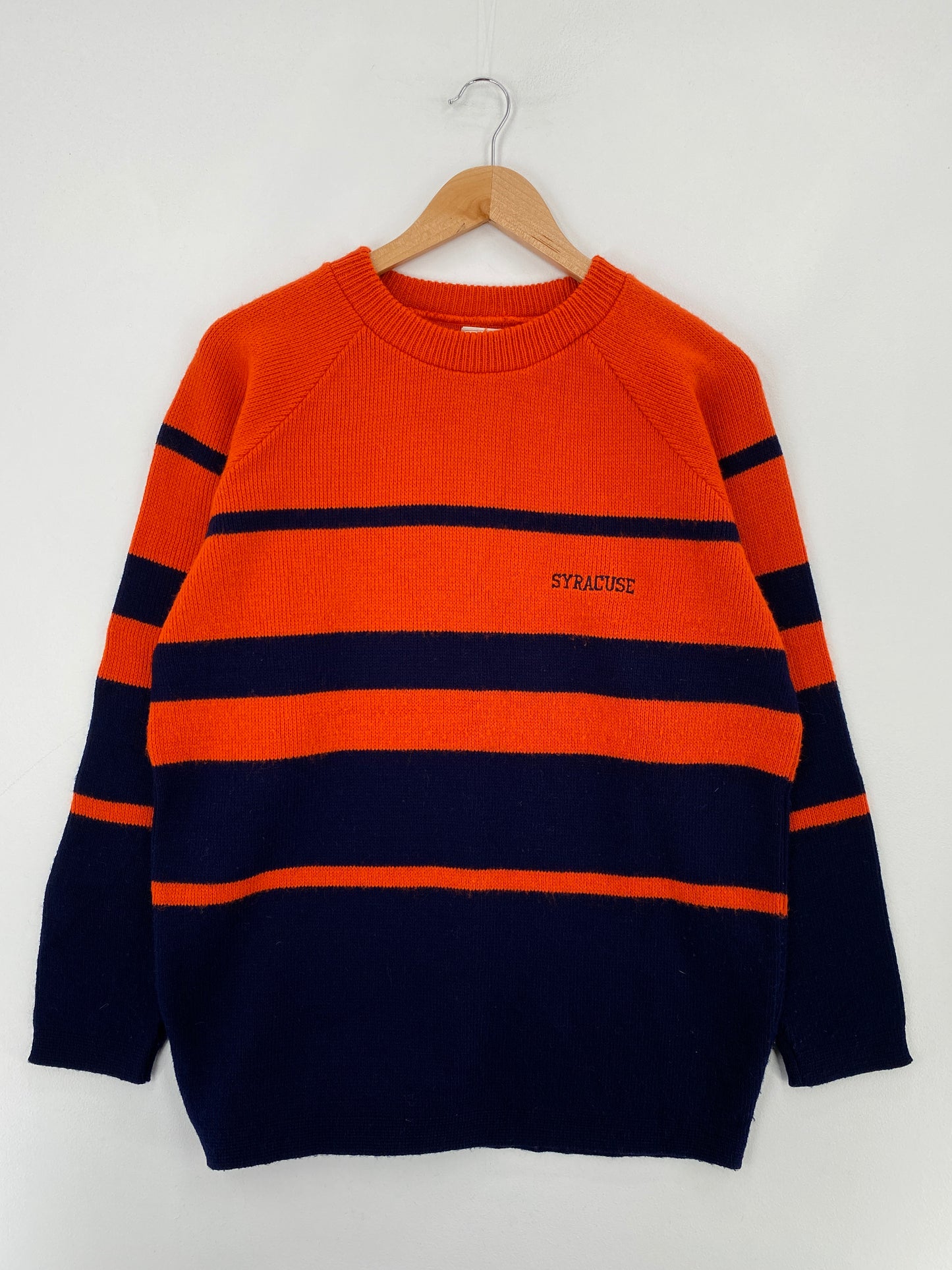 90’s SYRACUSE Made in USA Size L College Acrylic Knit Sweater / E3816K
