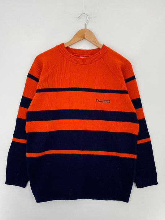 90’s SYRACUSE Made in USA Size L College Acrylic Knit Sweater / E3816K