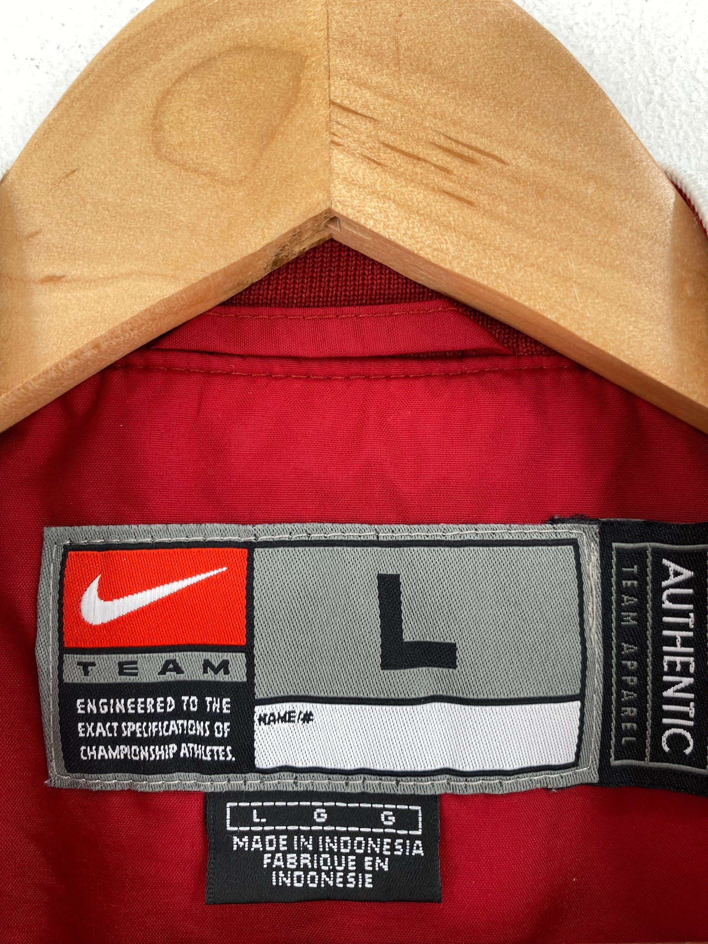 00' NIKE OKLAHOMA SOONERS Size L Vintage College Nylon Jacket / A5289