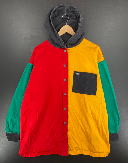 90’s POTTERY Made in USA Size L Vintage Button Down Sweat-Shirt / E3684S