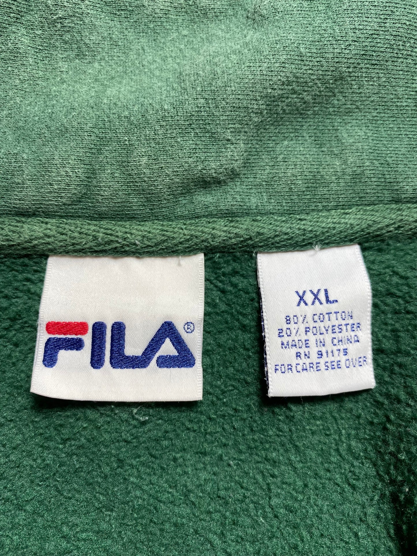 90’s FILA Size XXL Half Zip-up Sweat-shirt/ K7424