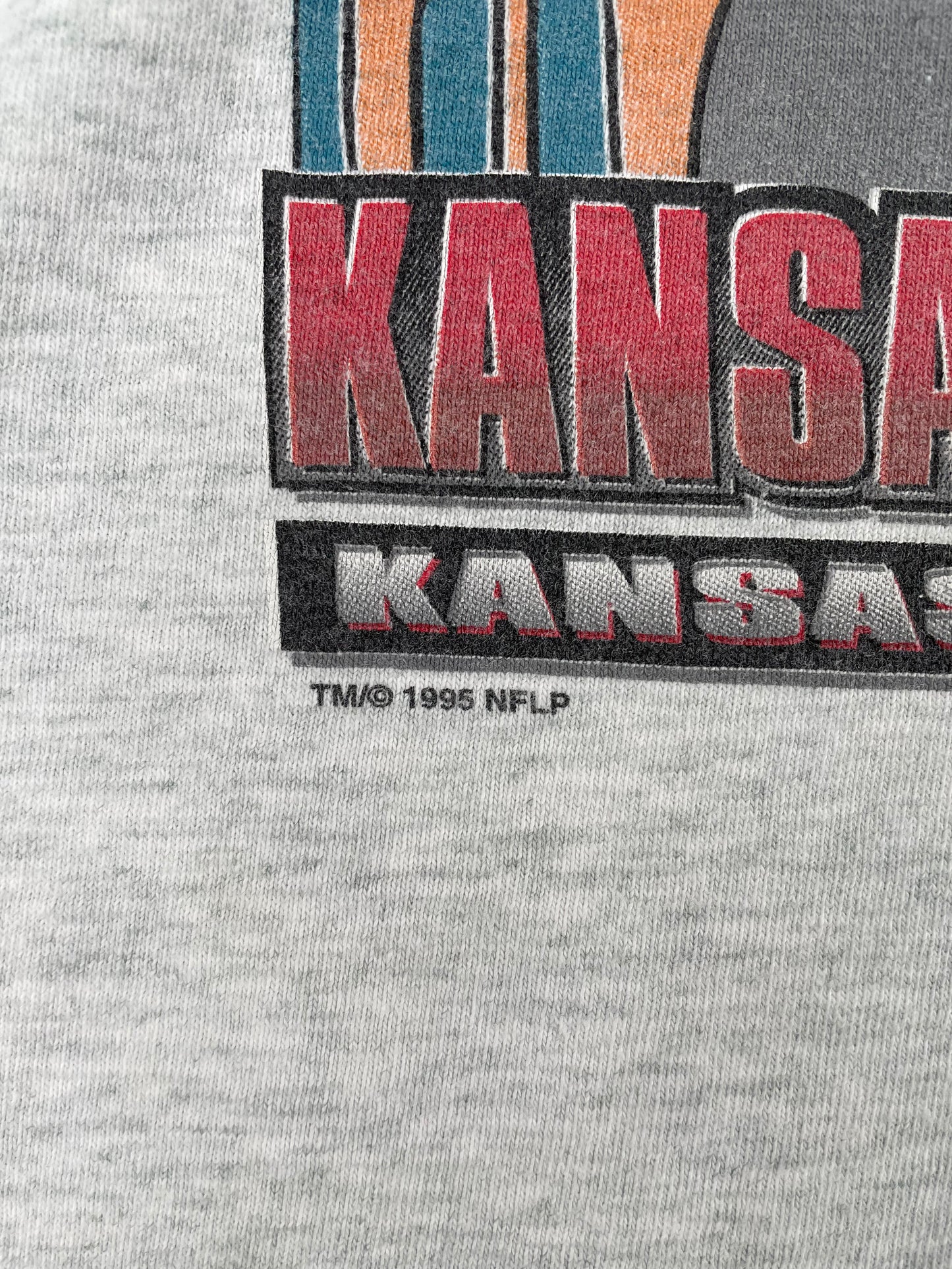 1995 SALEM x SUPER BOWL KANSAS CITY CHIEFS Made in USA Size L Vintage NFL T-shirt / A265