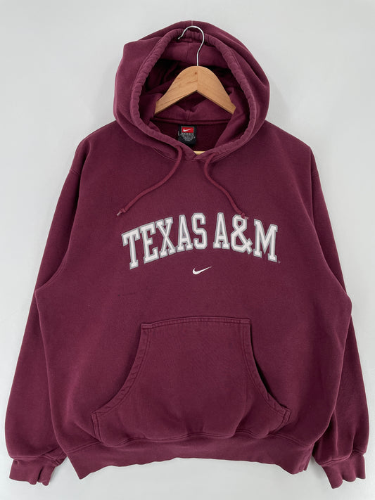 00' NIKE x TEXAS A&M Size M Vintage College Hoodie Sweat-shirt / E5786S
