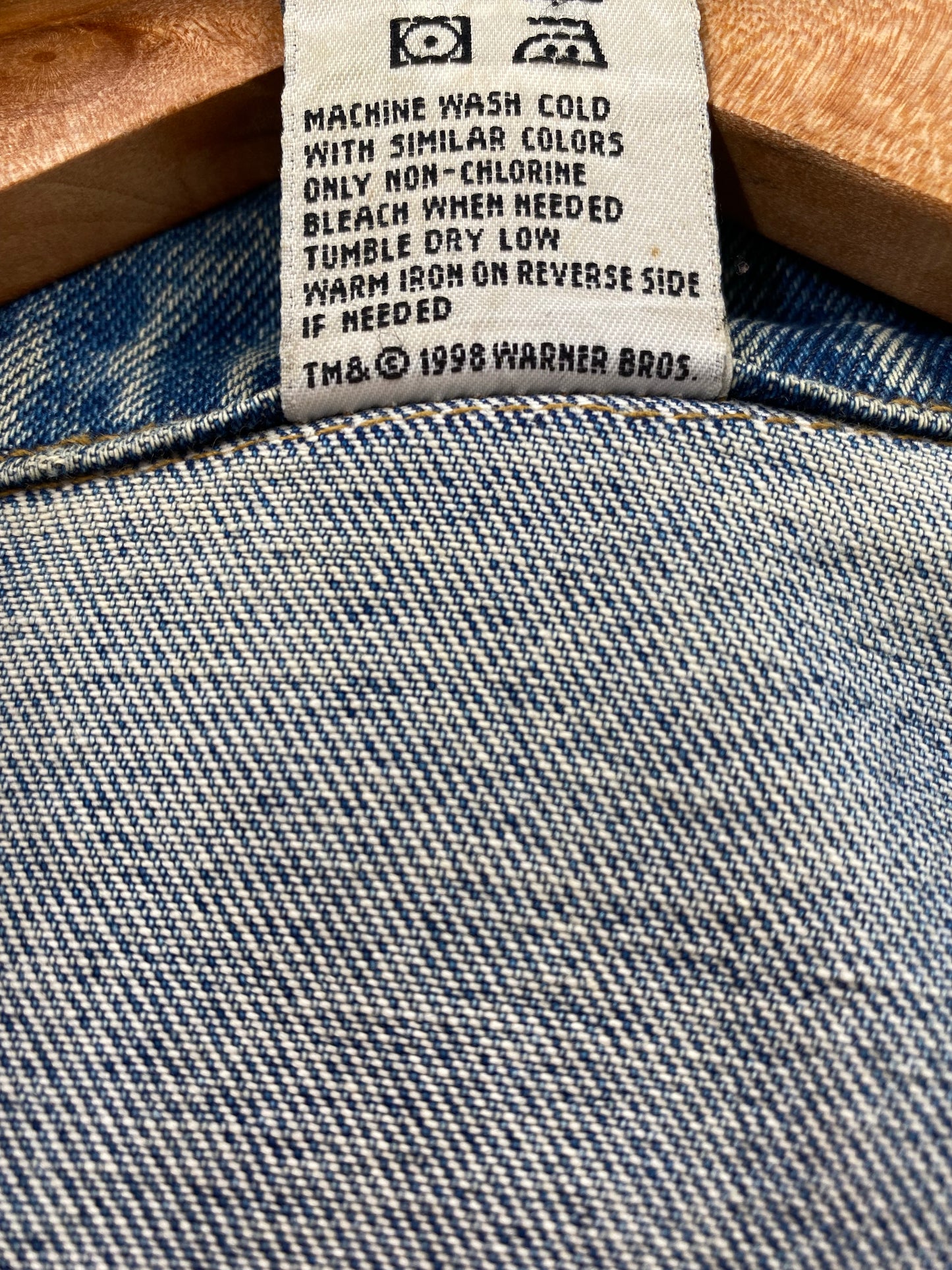 1998 LOONEY TUNES Size XL Vintage Denim Jacket / K4325