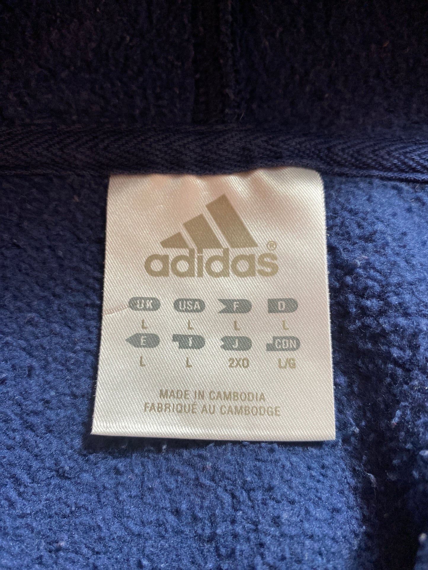 00’ ADIDAS Size L Hoodie Vintage Sweat-Shirt / 9377