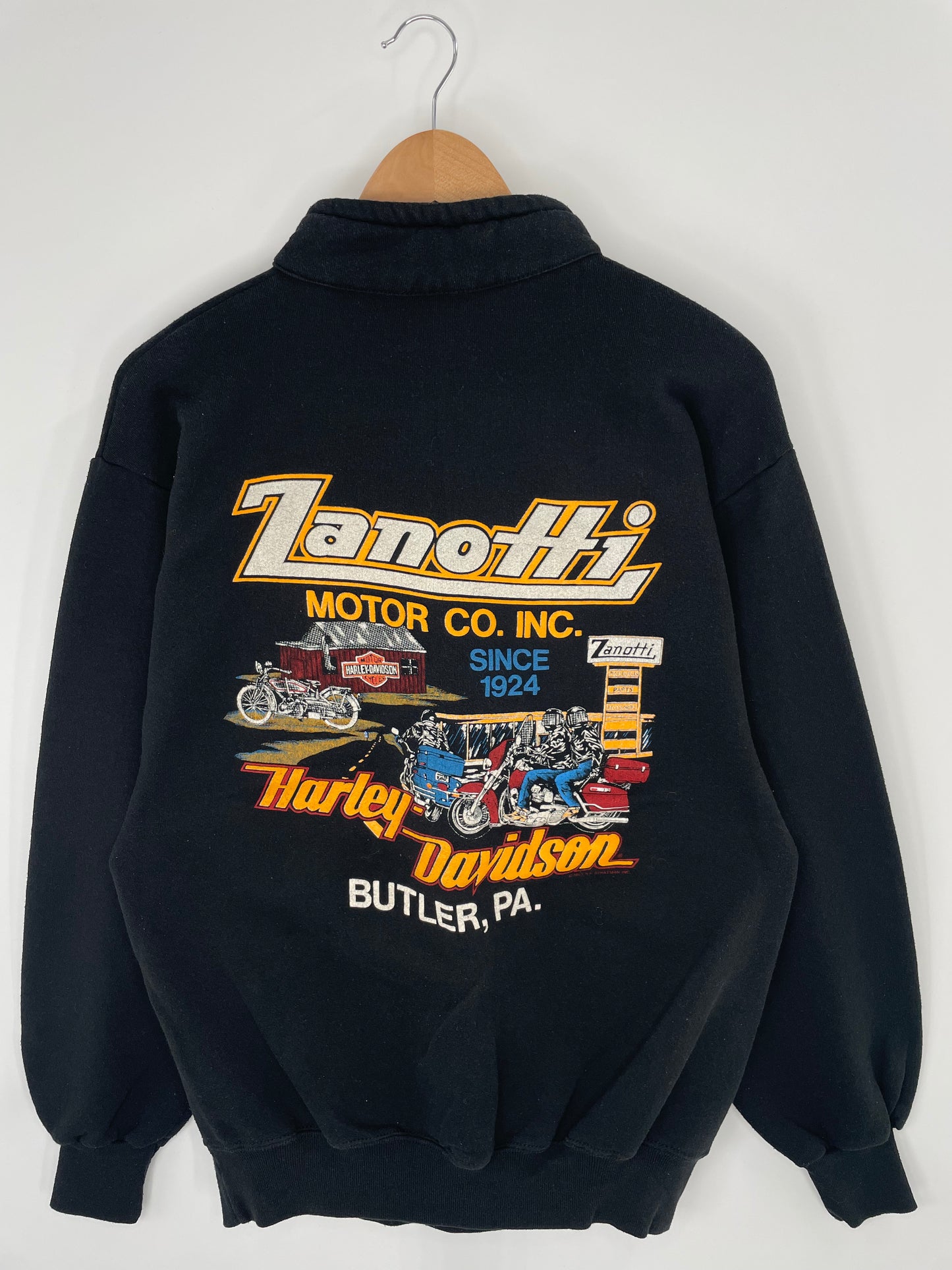 1988 HARLEY DAVIDSON Size XL Vintage Half Zip Sweat-shirt / A90