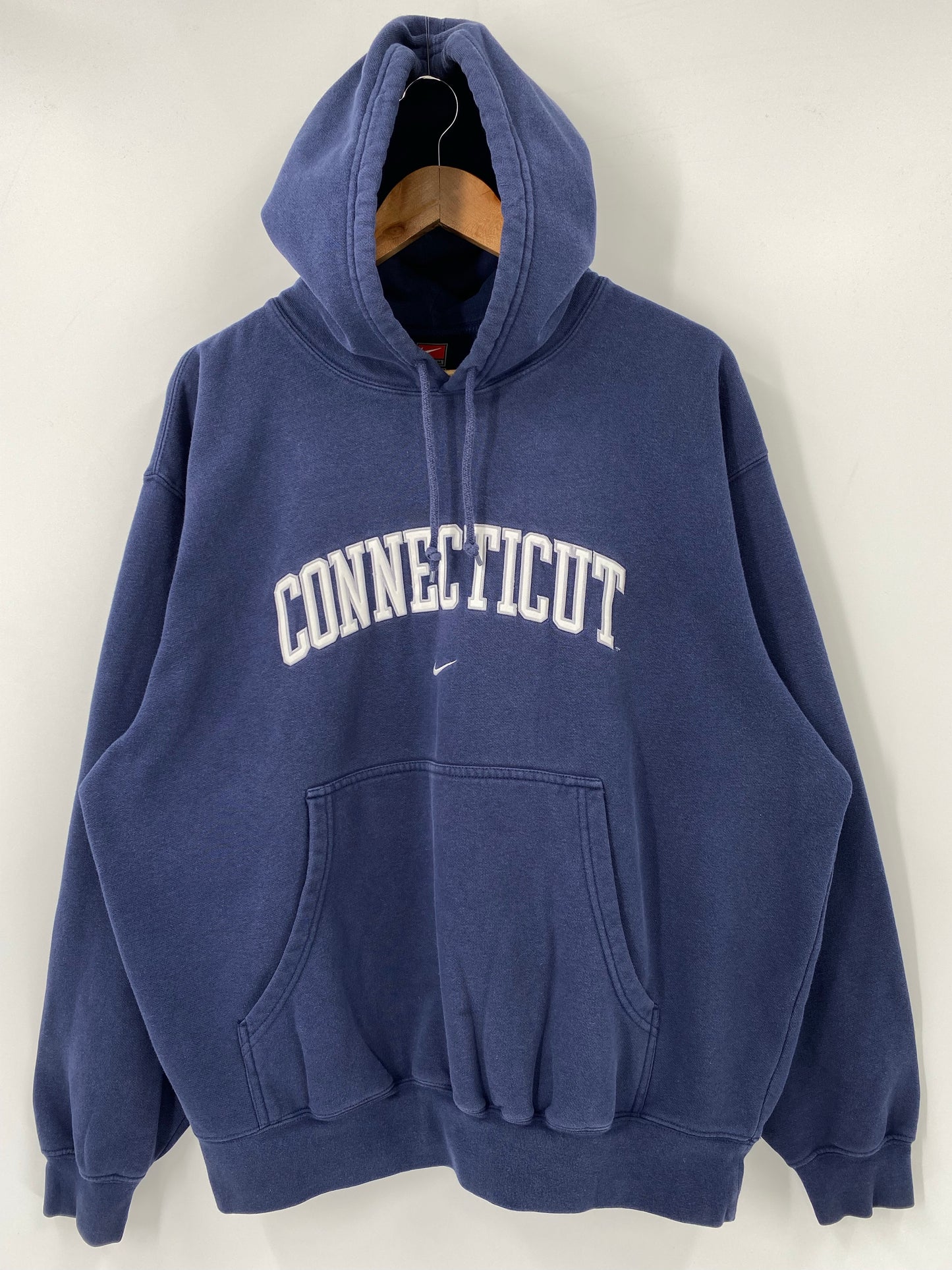 00' NIKE CONNECTICUT Size L Vintage Hoodie Sweat-Shirt / K4649