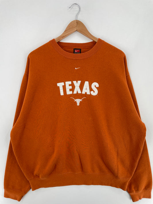 00' NIKE x TEXAS Size L Vintage College Sweat-shirt / E628