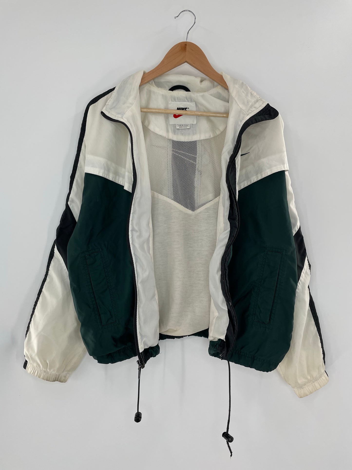 90's NIKE Size Ladies XL Vintage Zip-up Nylon Jacket / K5348