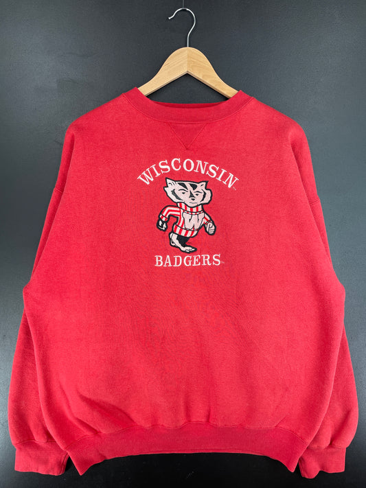 00' WISCONSIN BADGERS Size XL Vintage College Sweat-Shirt / E4173S