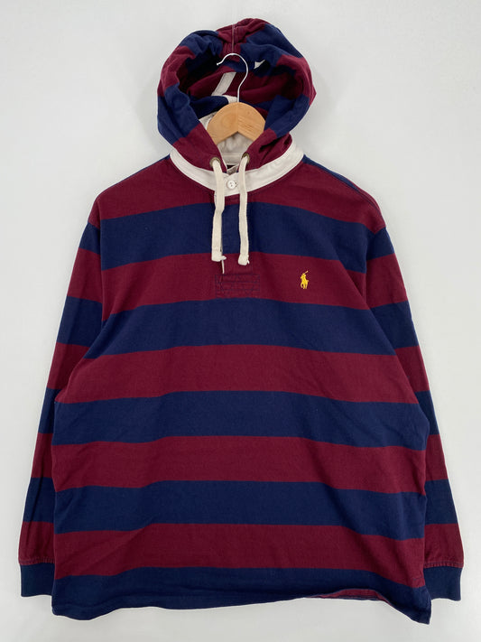 90’s POLO RALPH LAUREN Size XL Vintage Hoodie Rugby-Shirt / A6199