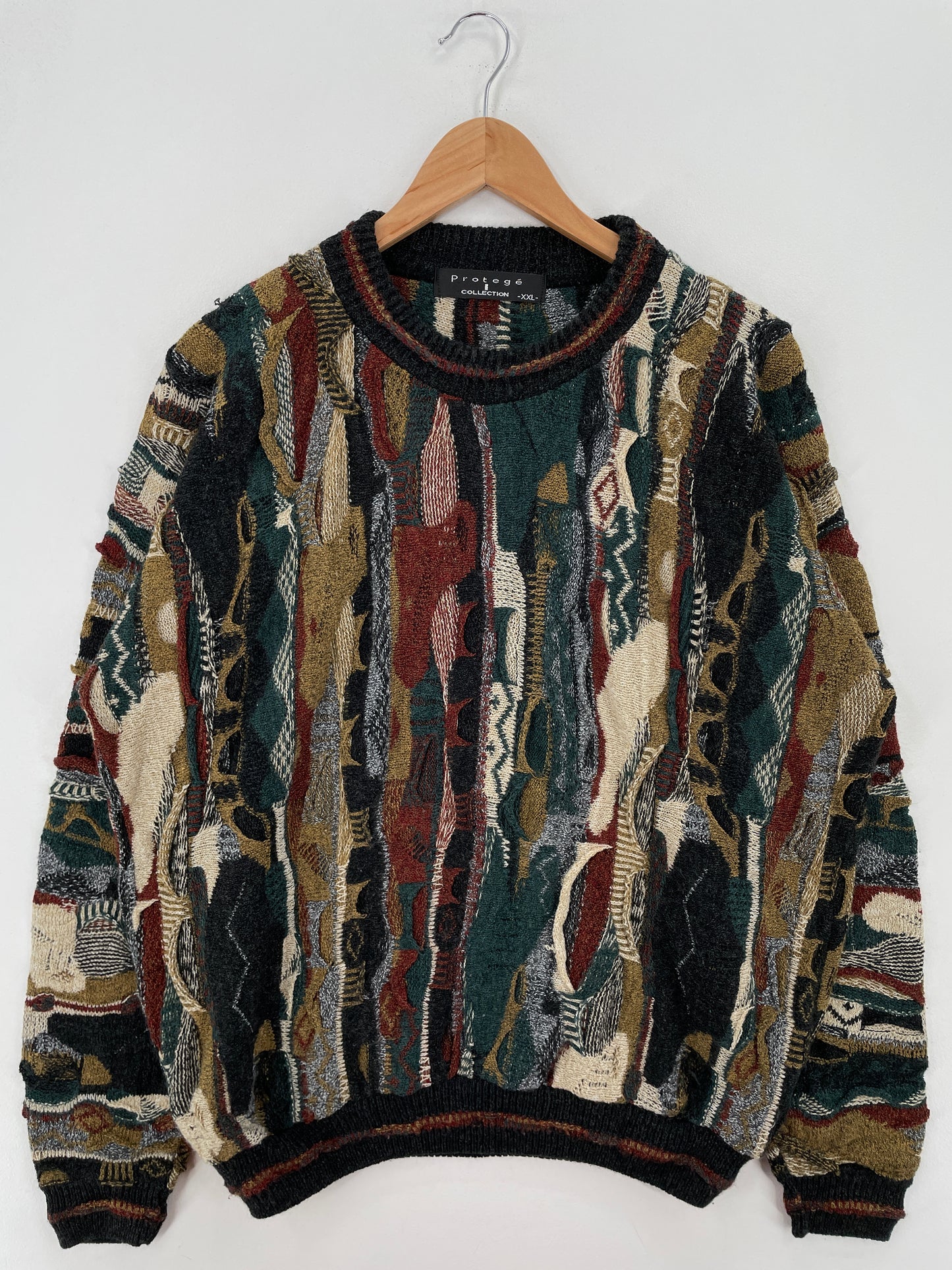 Vintage 3D COOGI- Style Made in USA Size XXL Knit Sweater / A7966