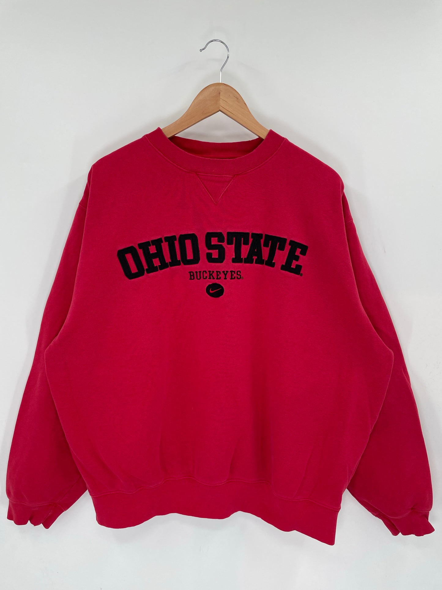 00' NIKE OHIO STATE BUCKEYES Size L Vintage College Sweat-shirt / K8689