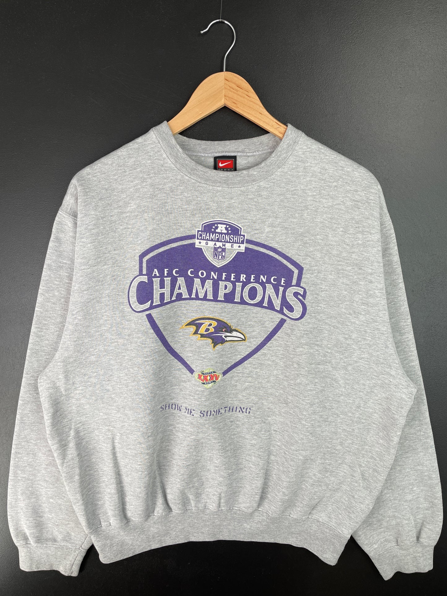 00' NIKE x BALTIMORE RAVENS Size M Vintage NFL Sweat-shirt / A6931