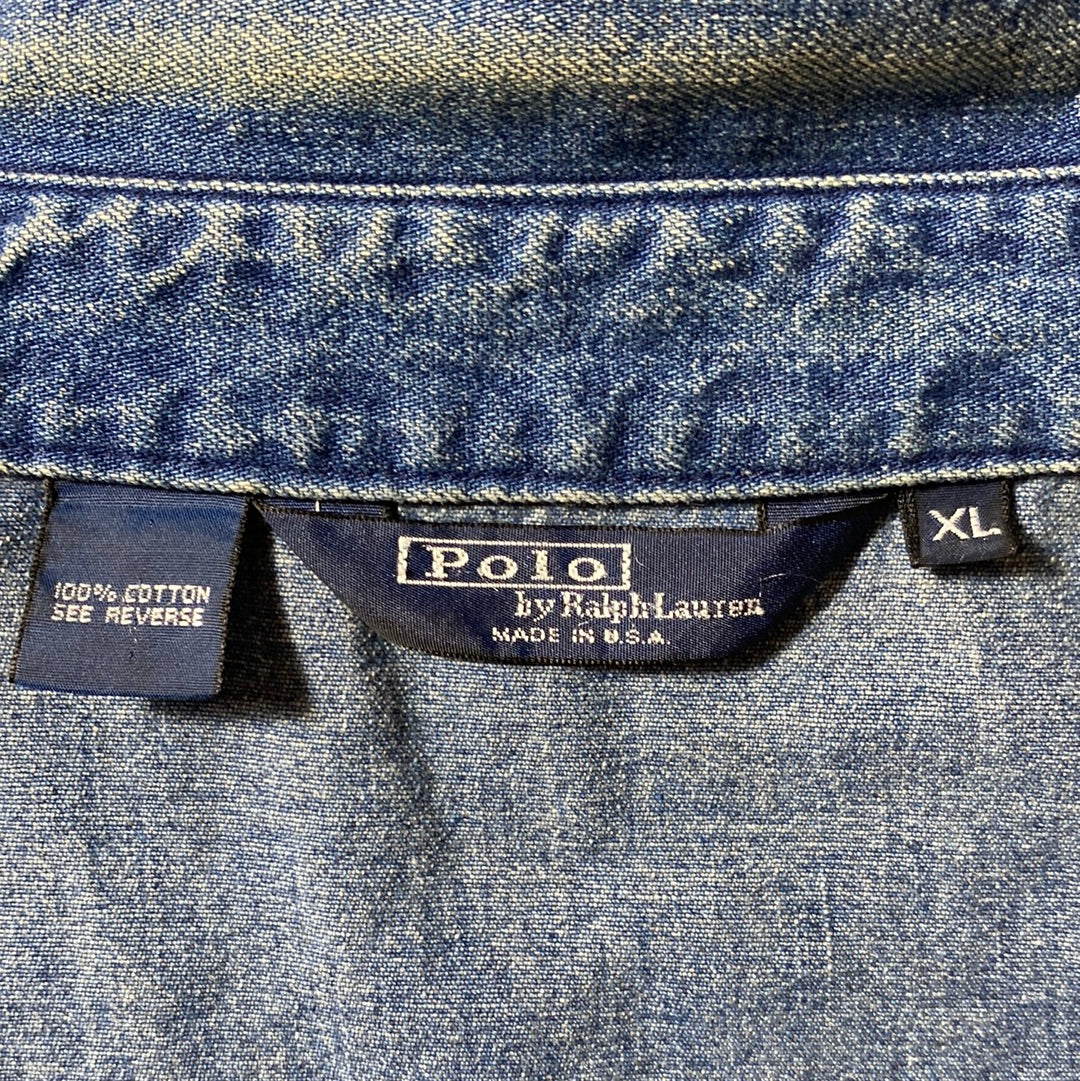 90’s POLO RALPH LAUREN Made in USA Size XL Vintage Zip Up Jacket / E3682J