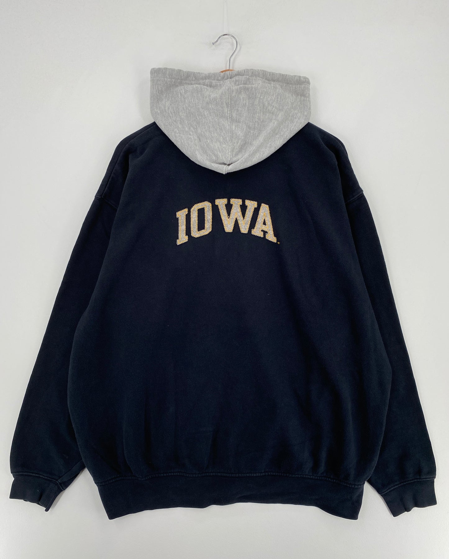 00’ NIKE x IOWA Size XL Vintage College Hoodie Zip-up Sweat-shirt / E2256S