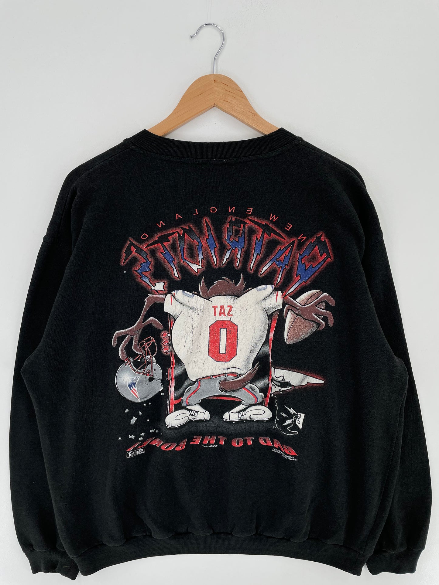 1995 NEW ENGLAND PATRIOTS x LOONEY TUNES Size No Tag(Approx.XL) Vintage Sweat-Shirt / A2721