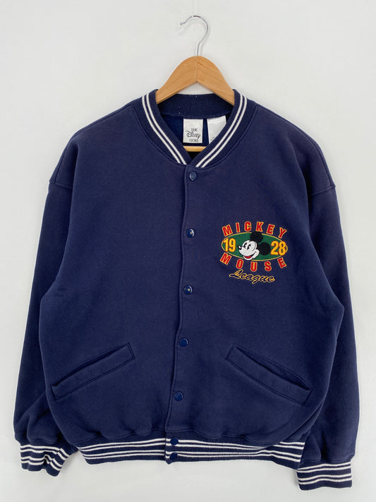 00' DISNEY MICKEY Size L Vintage Button Down Sweat-Shirt / G5040S