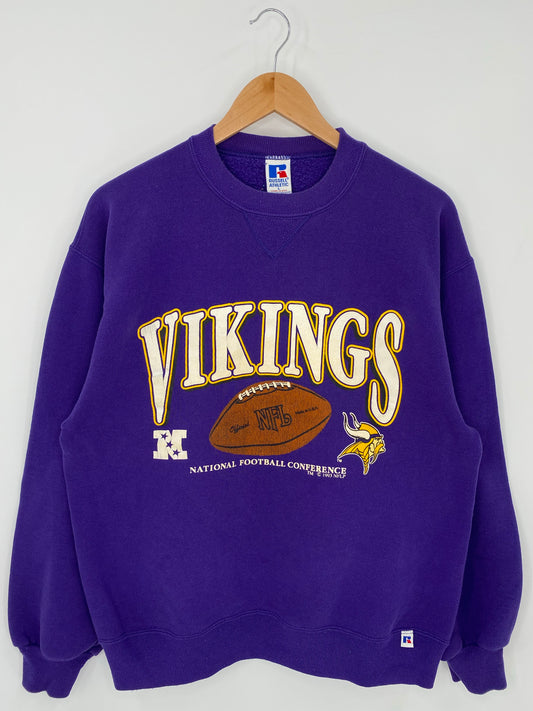 1993' MINNESOTA VIKINGS Made in USA Size L Vintage NFL Sweat - Shirt/ K6023