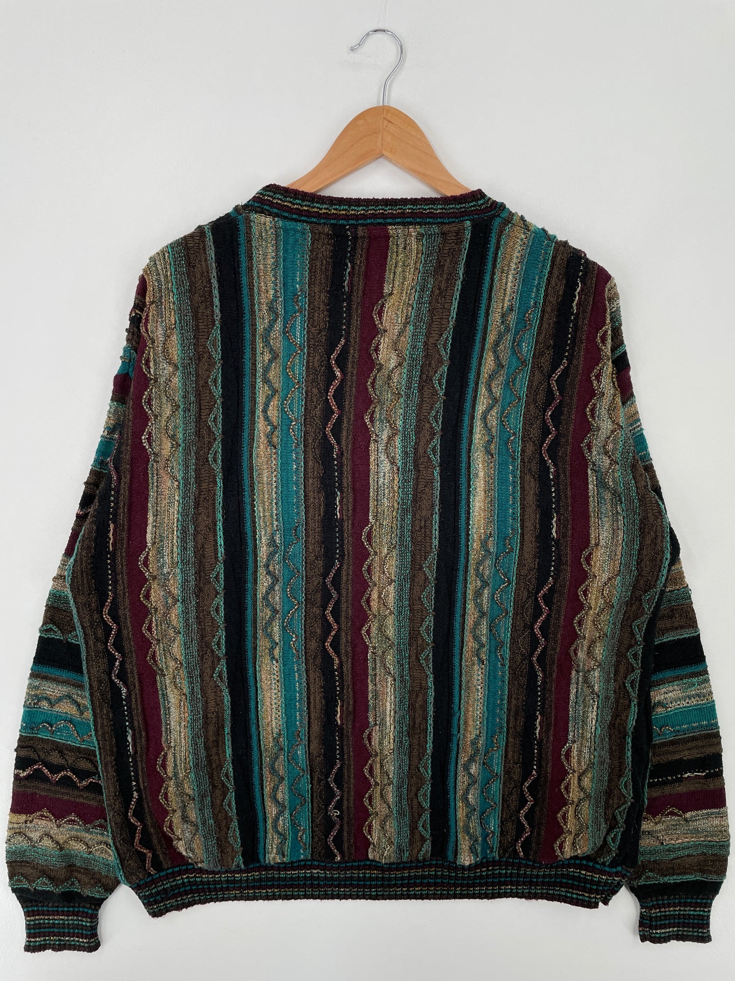 Vintage 3D COOGI- Style Made in USA Size XL Knit Sweater / A9407