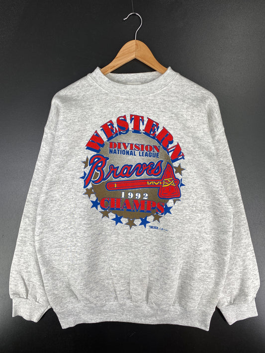 1992 ATLANTA BRAVES Made in USA Size XL Vintage MLB Sweat-Shirt / A4958