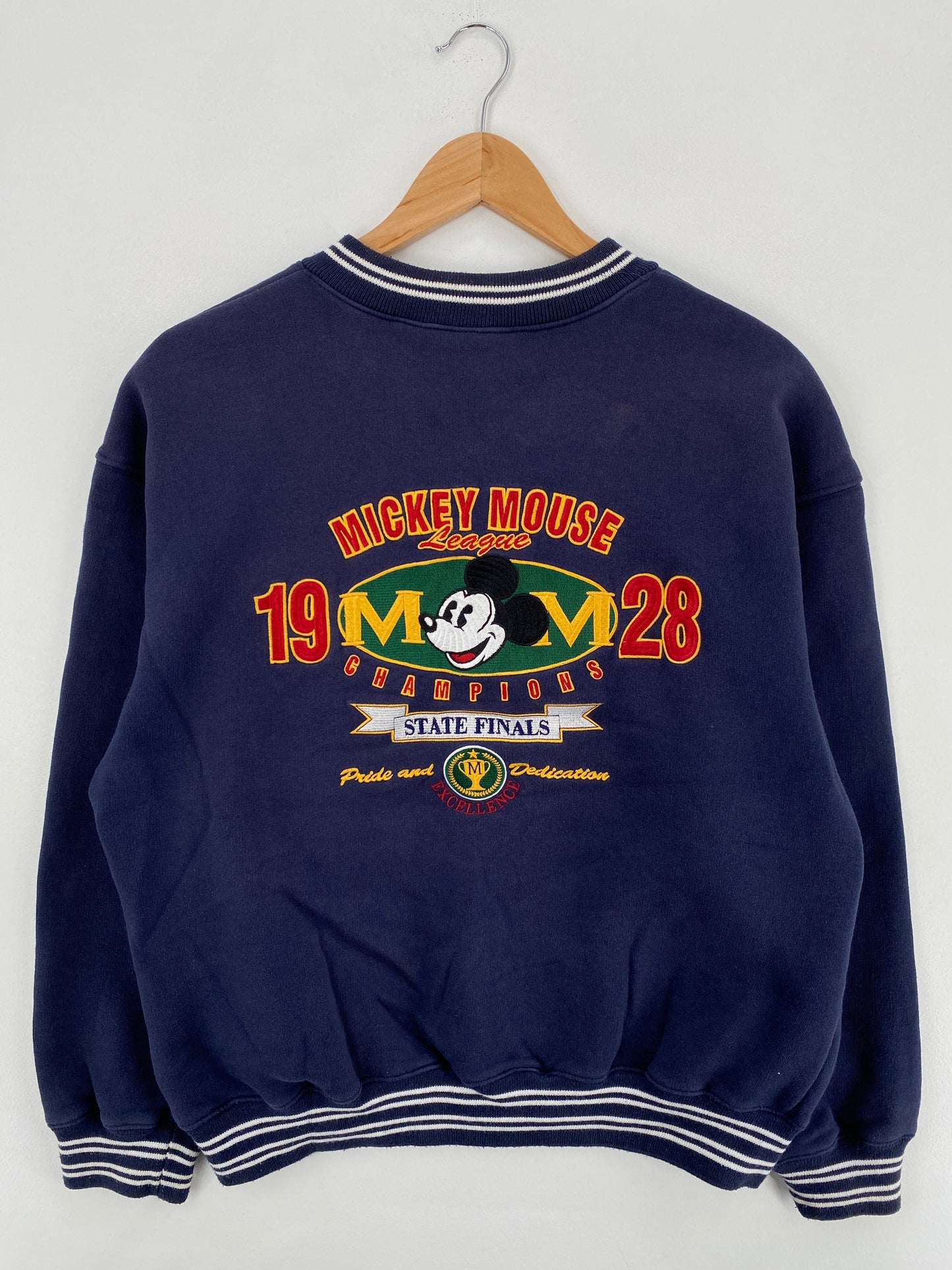 00' DISNEY MICKEY Size L Vintage Button Down Sweat-Shirt / G5040S