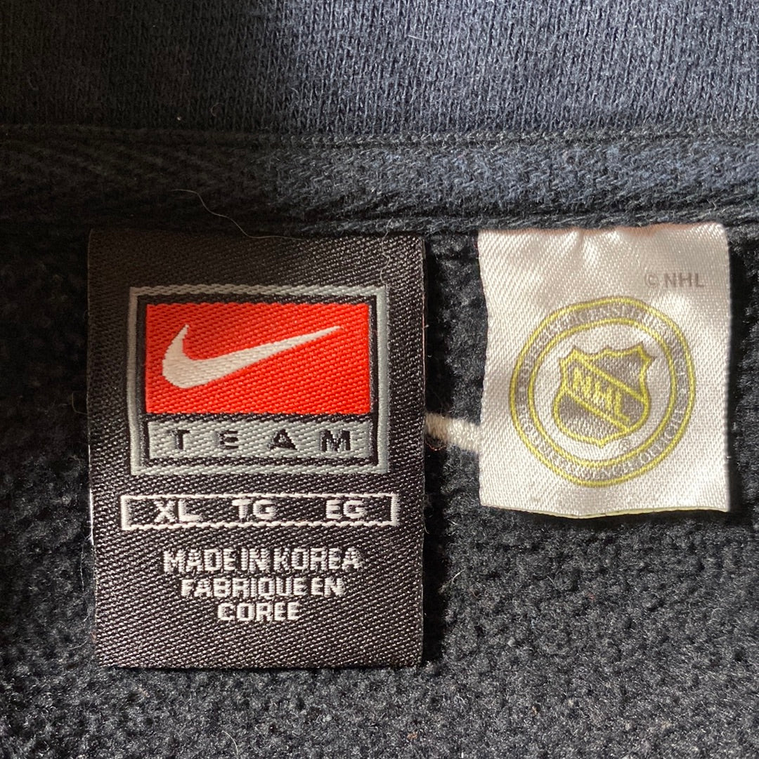 00' NIKE x CHICAGO BLACKHAWKS Size XL Vintage NHL Half Zip Sweat-Shirt / E269