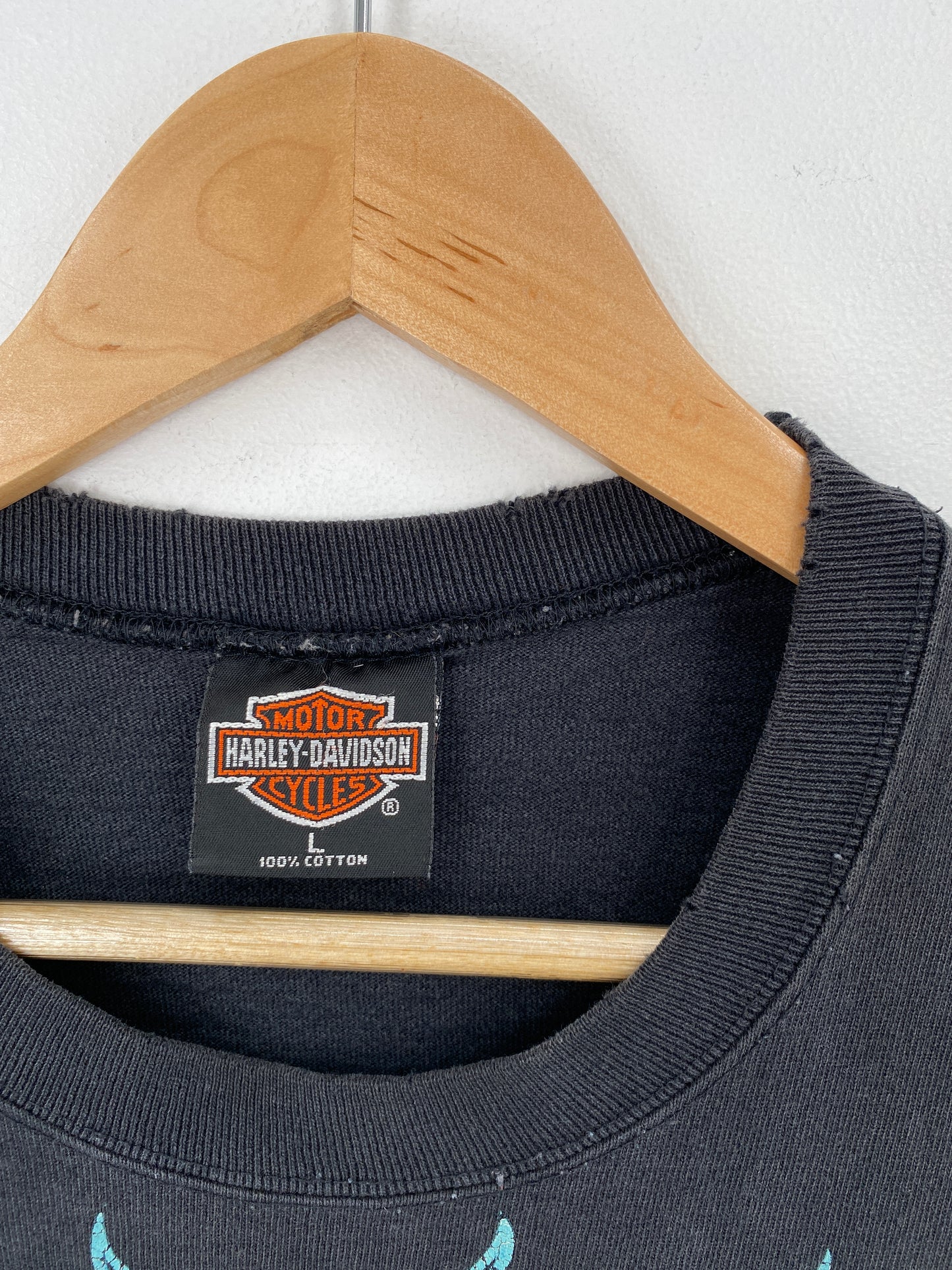 1996 HARLEY DAVIDSON Made in USA Size L Vintage Long Sleeve T-Shirts / A3976