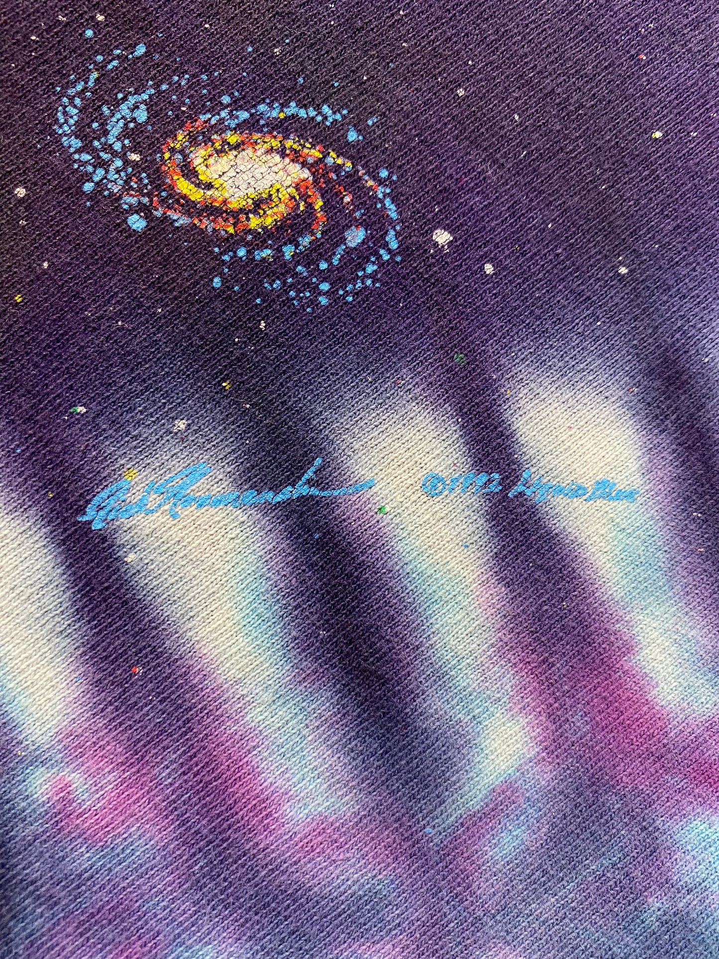 1992 LIQUID BLUE SPACE TIE-DYE Size No Tag(Approx.XL) Vintage T-shirt / A722
