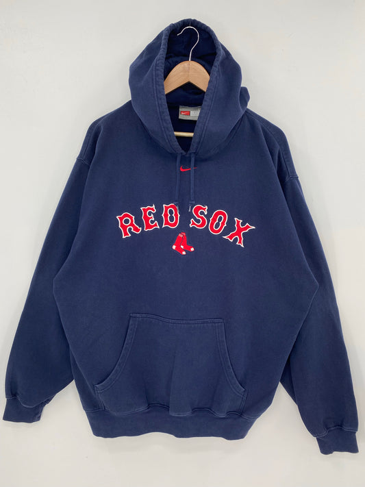 00' NIKE BOSTON RED SOX Size L Vintage MLB Hoodie Sweat shirt / K7647