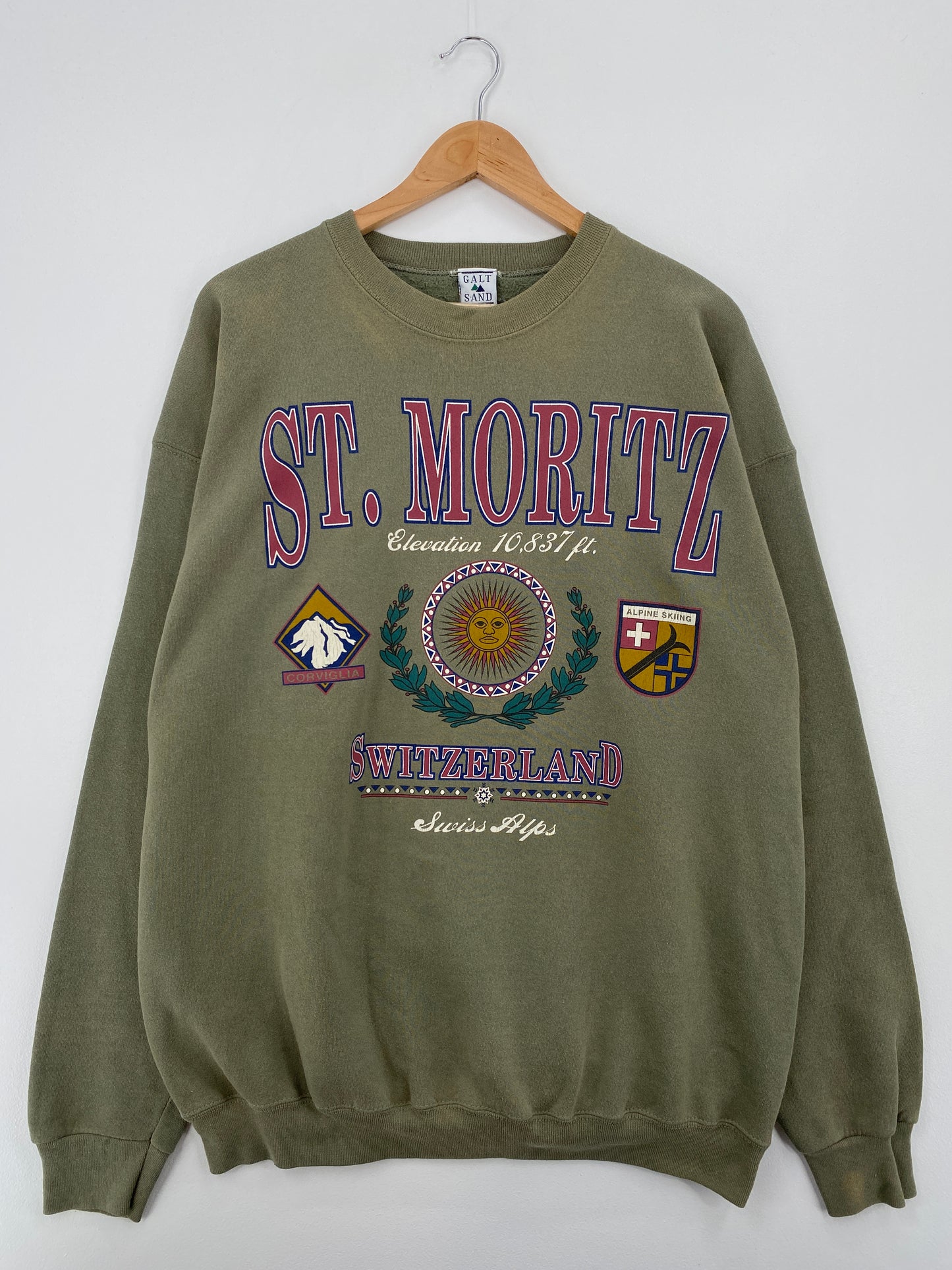 90's ST. MORITZ Made in USA Size XL Vintage Sweat-Shirt / A8311