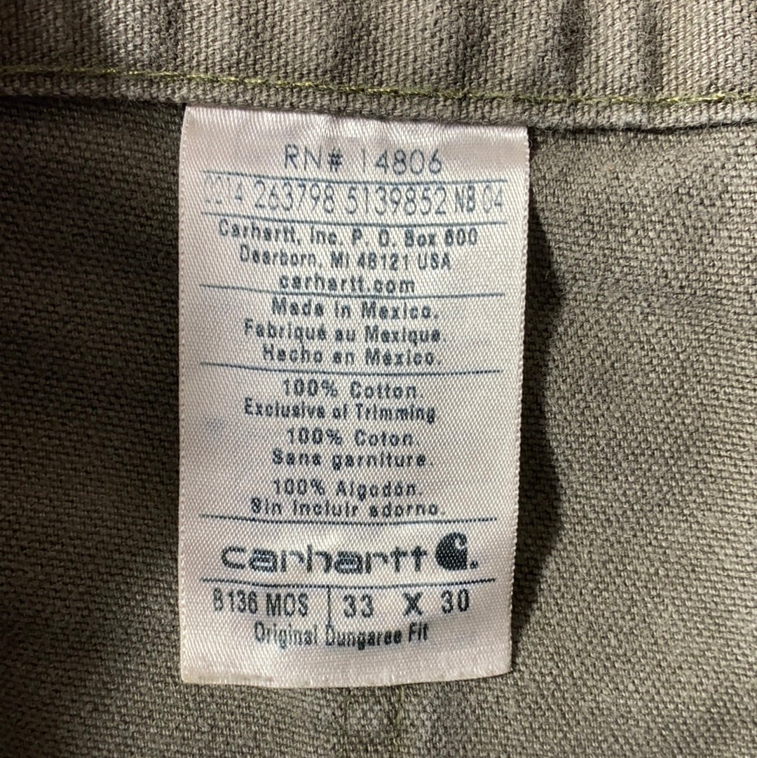 Vintage CARHARTT Double Knee Size 33x30 Duck Pants / K8065