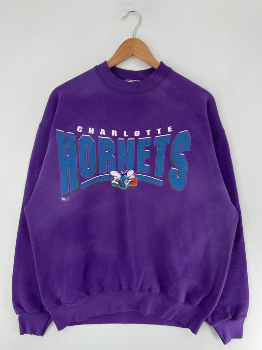 90's CHARLOTTE HORNETS Size XL Vintage NBA Sweat-Shirt / F5109S