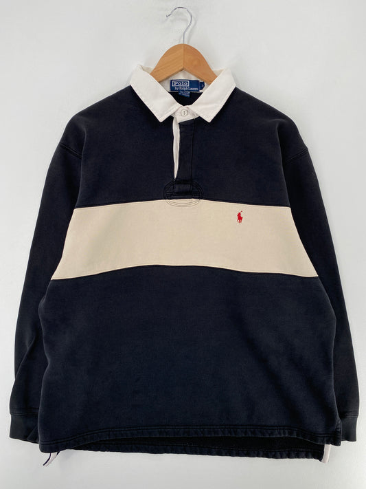 90's RALPH LAUREN Size L Vintage Sweat Rugby-Shirt / F8475R