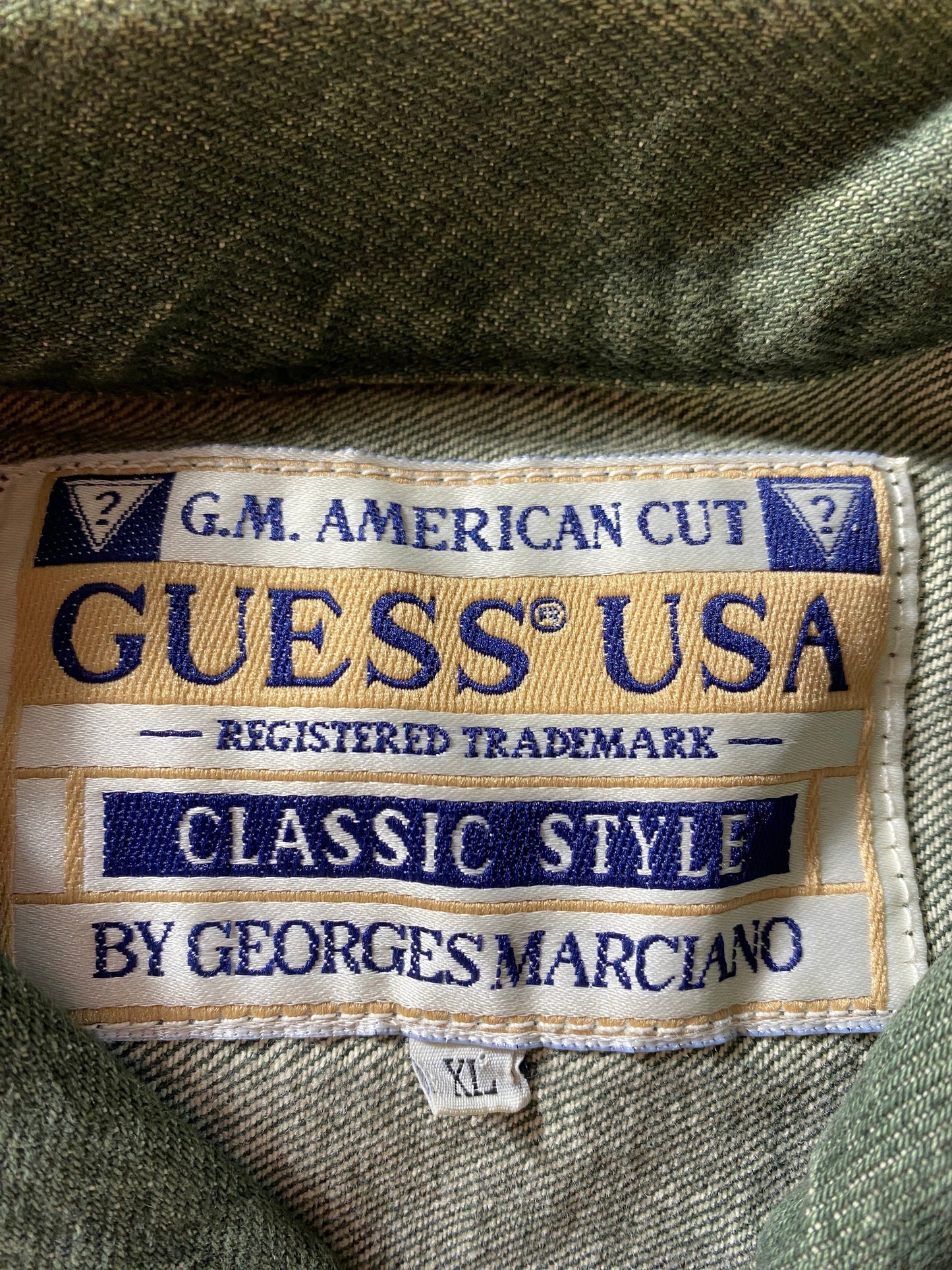 90's GUESS Made in USA Size XL Vintage Denim Jacket / F3867J