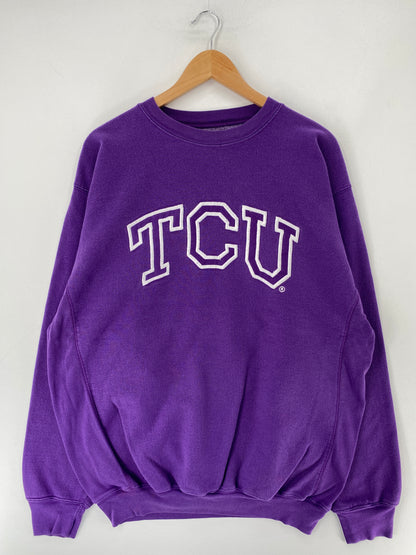 90's TCU Size XL Vintage College Sweat-shirt / F1321S