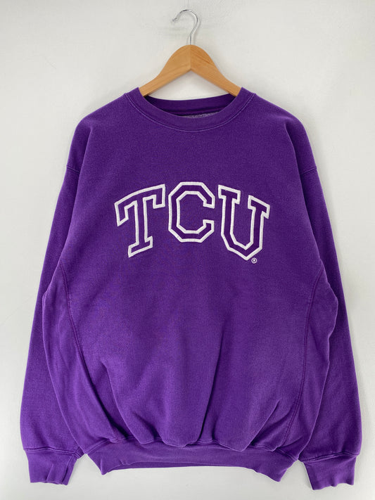 90's TCU Size XL Vintage College Sweat-shirt / F1321S