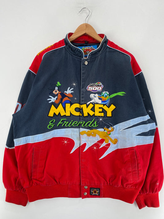Vintage DISNEY Size XL Racing Denim Jacket / F4517J