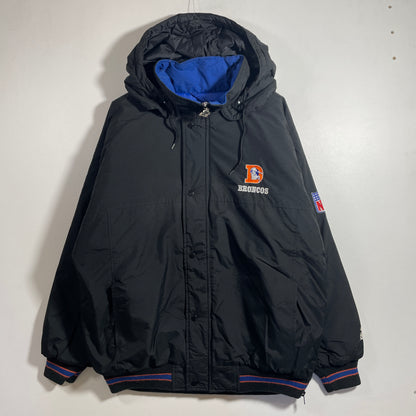 (L) 90's STARTER x DENVER BRONCOS Vintage NFL Padded Nylon Jacket / A1365N