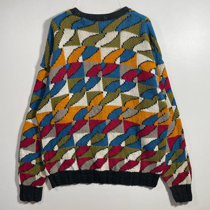 (XL) Vintage PIERRE CARDIN Hand Knit Wool Cardigan / A1261K